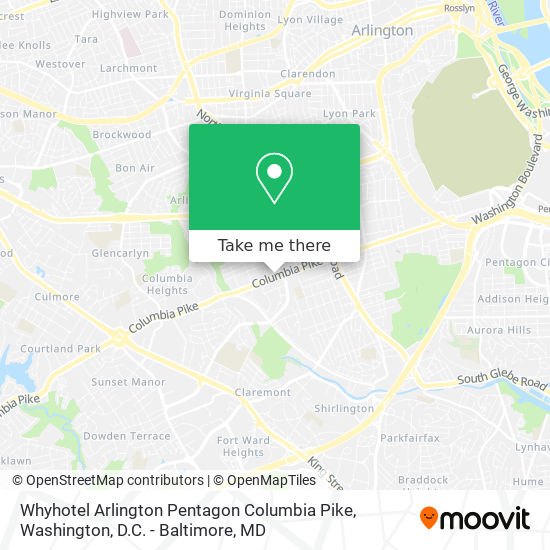 Mapa de Whyhotel Arlington Pentagon Columbia Pike