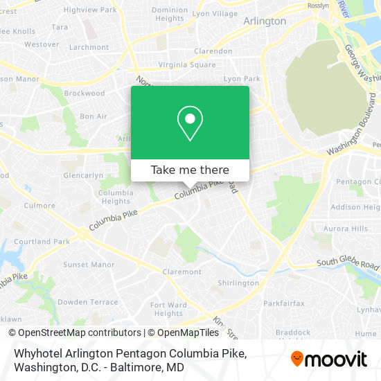 Whyhotel Arlington Pentagon Columbia Pike map