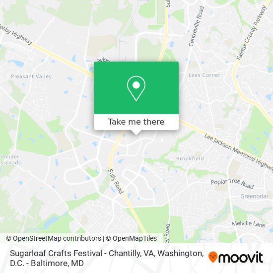 Sugarloaf Crafts Festival - Chantilly, VA map
