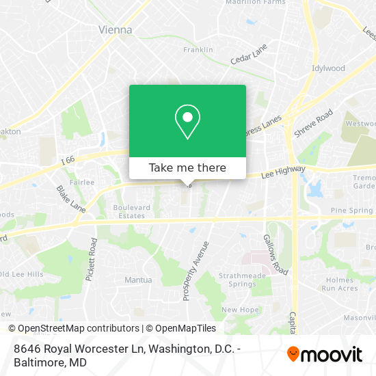 Mapa de 8646 Royal Worcester Ln