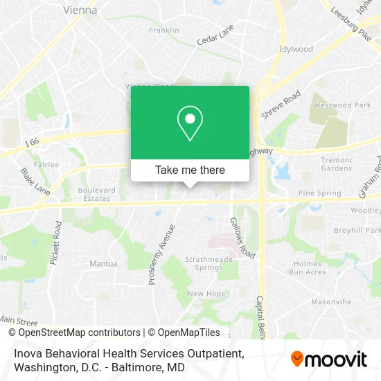 Inova Behavioral Health Services Outpatient map