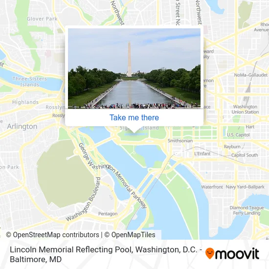 Lincoln Memorial Reflecting Pool map