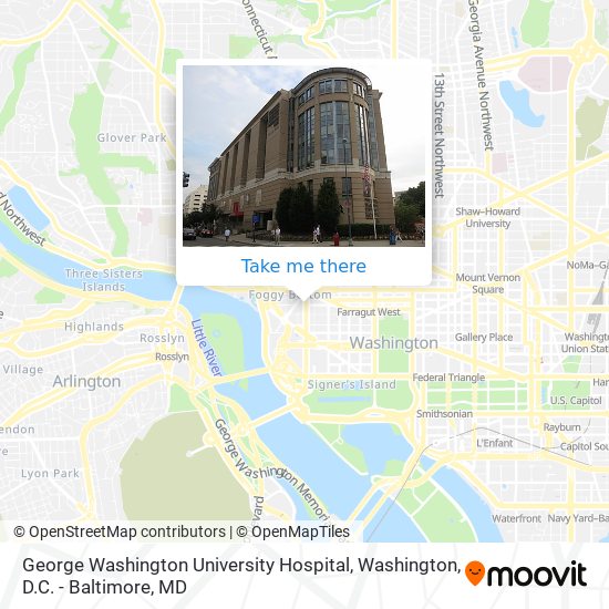 Mapa de George Washington University Hospital