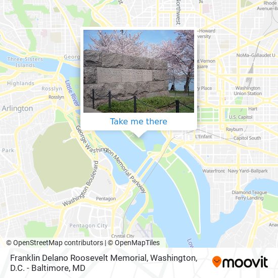 Franklin Delano Roosevelt Memorial map