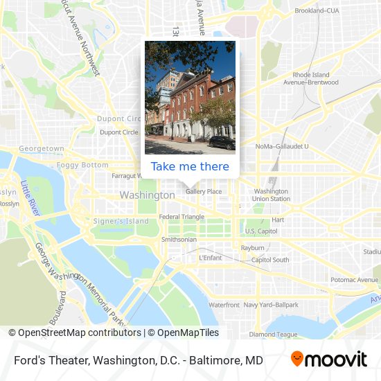 Ford's Theater map