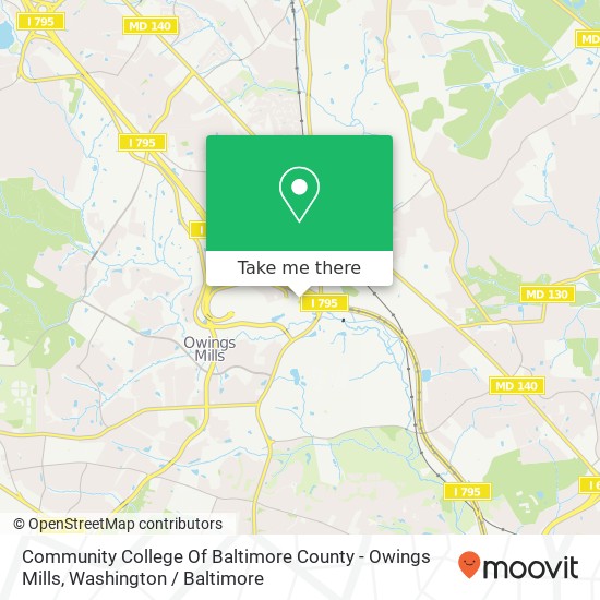 Community College Of Baltimore County - Owings Mills map