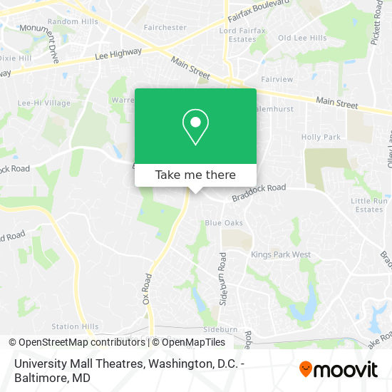 University Mall Theatres map