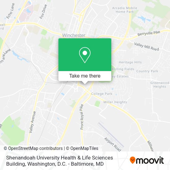 Shenandoah University Health & Life Sciences Building map