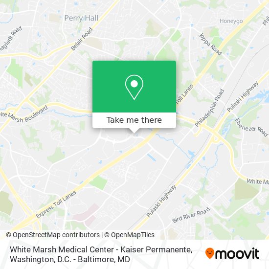 Mapa de White Marsh Medical Center - Kaiser Permanente