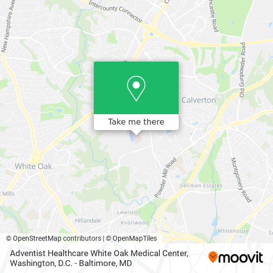 Mapa de Adventist Healthcare White Oak Medical Center