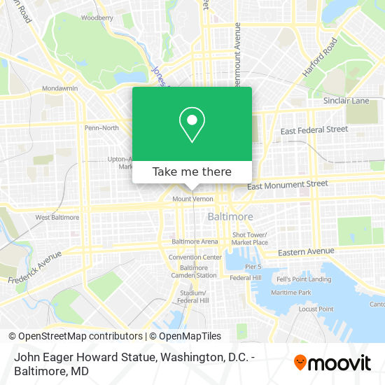 Mapa de John Eager Howard Statue