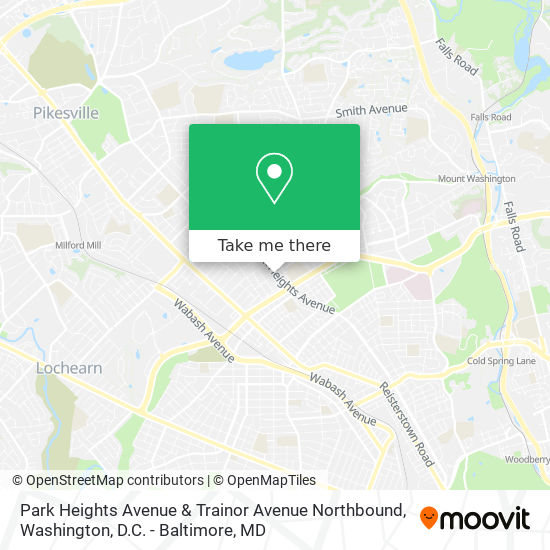 Mapa de Park Heights Avenue & Trainor Avenue Northbound