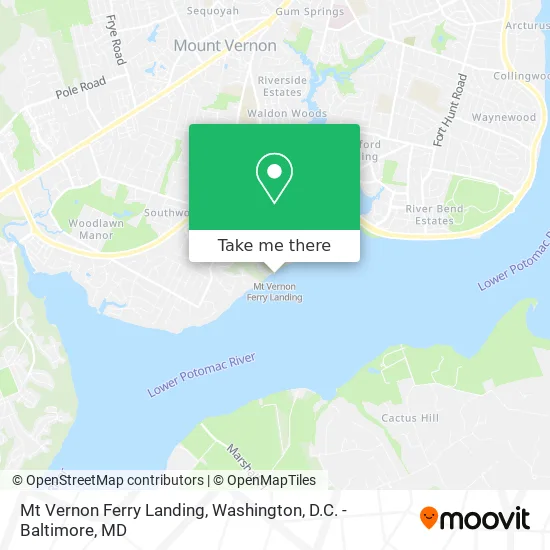 Mt Vernon Ferry Landing map