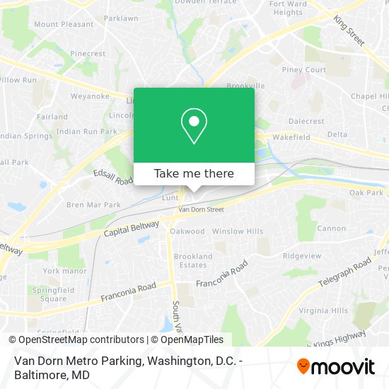 Mapa de Van Dorn Metro Parking