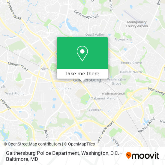 Mapa de Gaithersburg Police Department