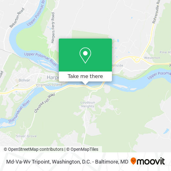 Mapa de Md-Va-Wv Tripoint
