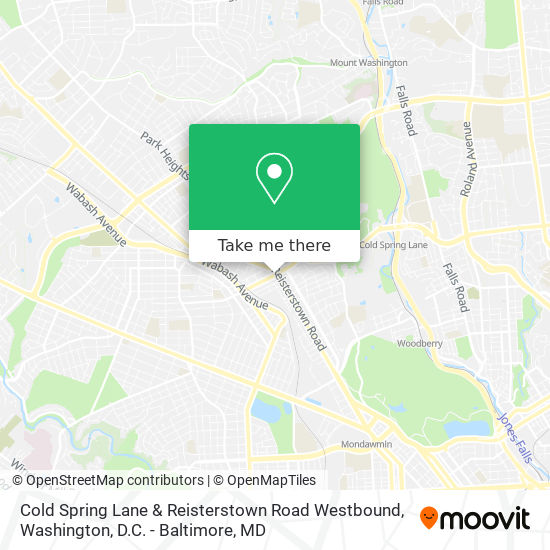 Cold Spring Lane & Reisterstown Road Westbound map