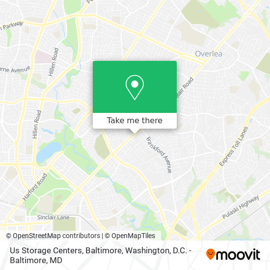 Mapa de Us Storage Centers, Baltimore