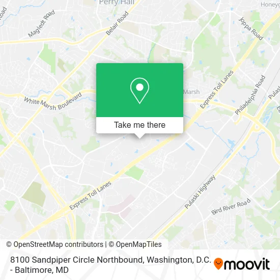 8100 Sandpiper Circle Northbound map