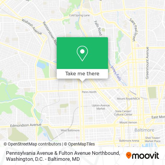 Mapa de Pennsylvania Avenue & Fulton Avenue Northbound