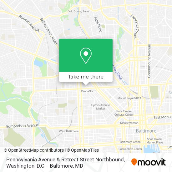 Pennsylvania Avenue & Retreat Street Northbound map
