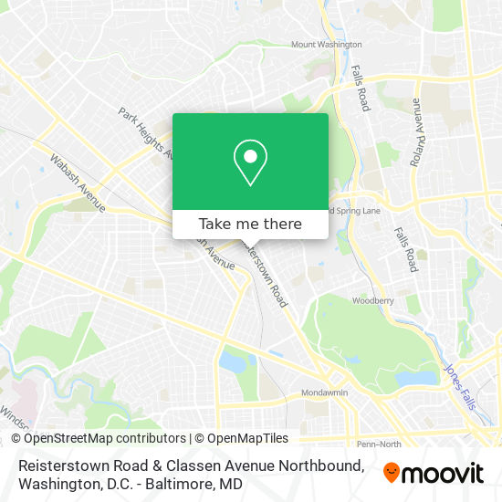 Reisterstown Road & Classen Avenue Northbound map