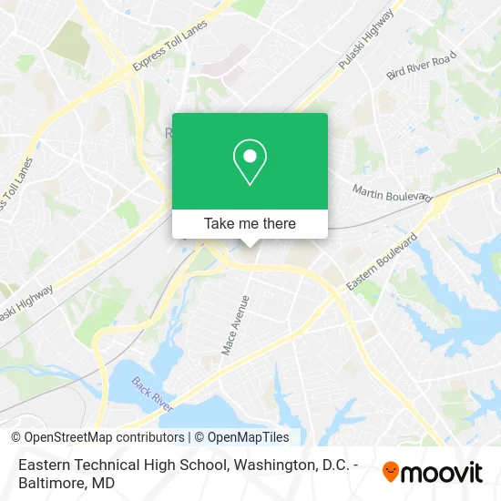 Eastern Technical High School map