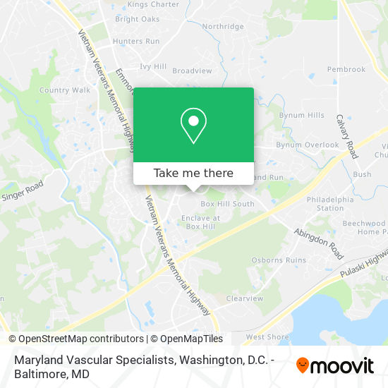 Mapa de Maryland Vascular Specialists