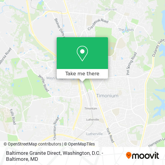 Baltimore Granite Direct map