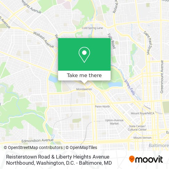 Mapa de Reisterstown Road & Liberty Heights Avenue Northbound
