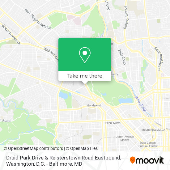 Mapa de Druid Park Drive & Reisterstown Road Eastbound