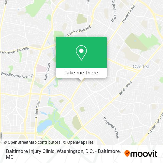 Baltimore Injury Clinic map