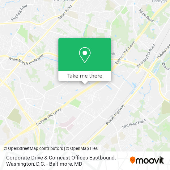 Mapa de Corporate Drive & Comcast Offices Eastbound