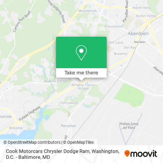 Mapa de Cook Motorcars Chrysler Dodge Ram