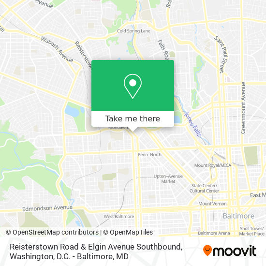 Mapa de Reisterstown Road & Elgin Avenue Southbound