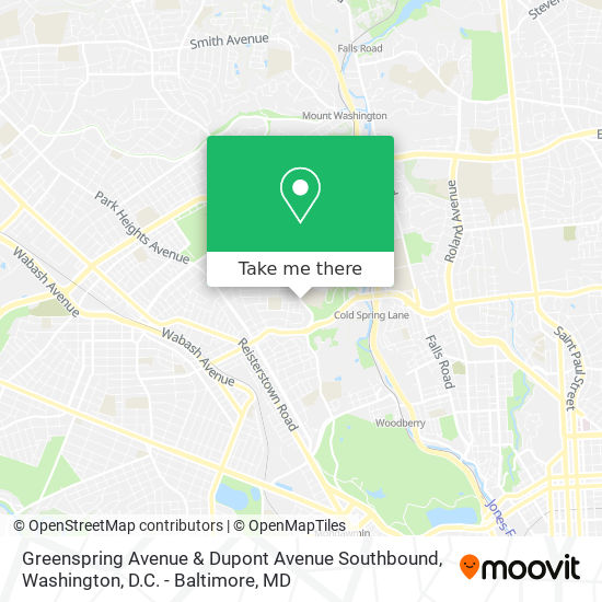 Mapa de Greenspring Avenue & Dupont Avenue Southbound