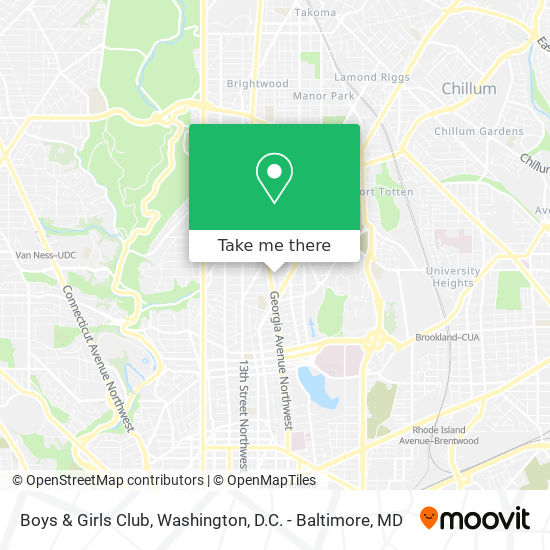 Boys & Girls Club map