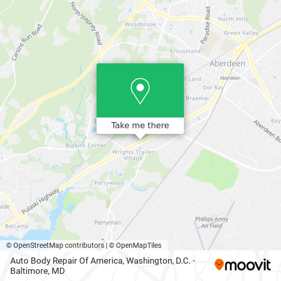 Auto Body Repair Of America map