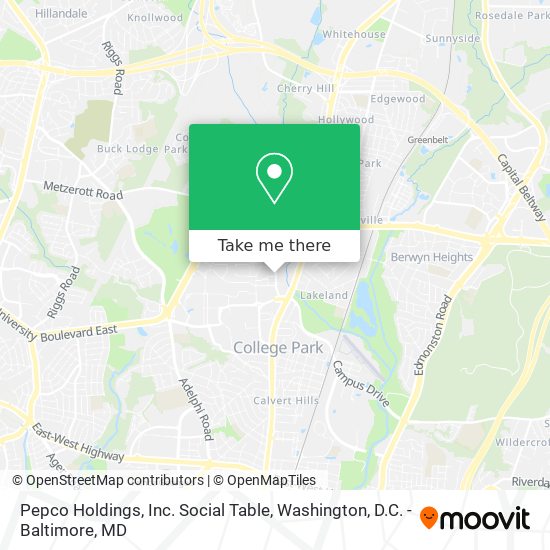Pepco Holdings, Inc. Social Table map