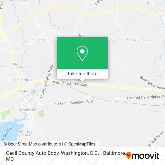 Cecil County Auto Body map