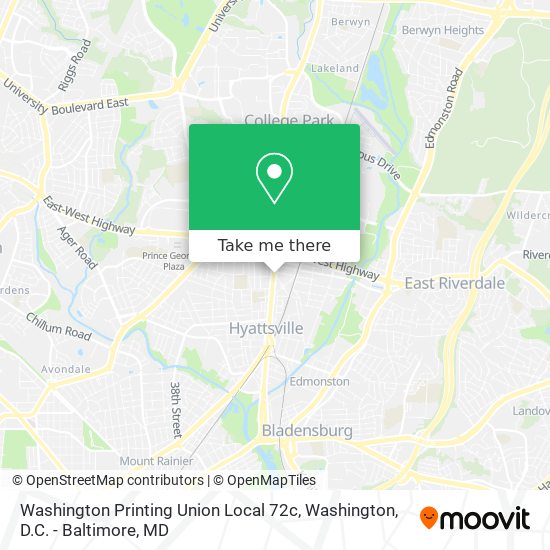 Washington Printing Union Local 72c map