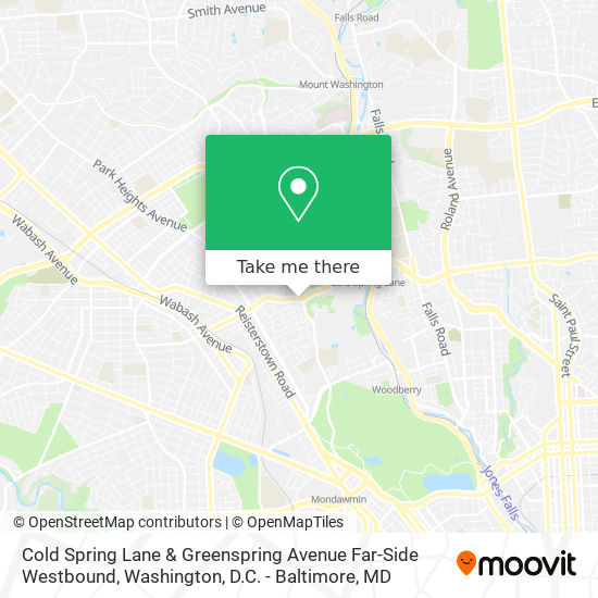 Mapa de Cold Spring Lane & Greenspring Avenue Far-Side Westbound