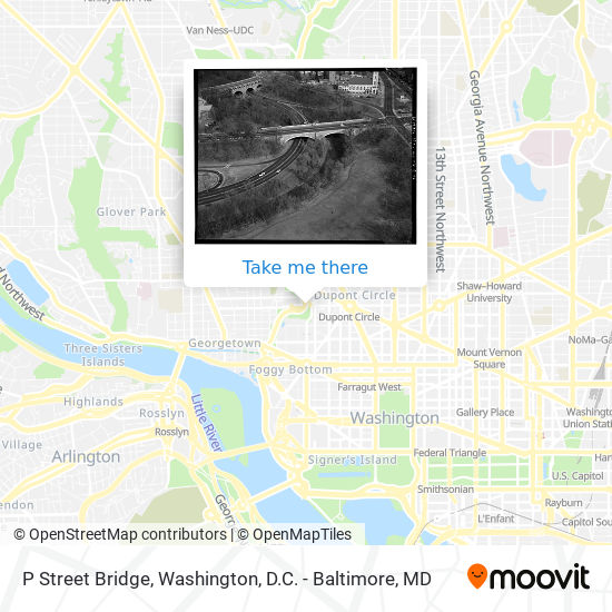 P Street Bridge map