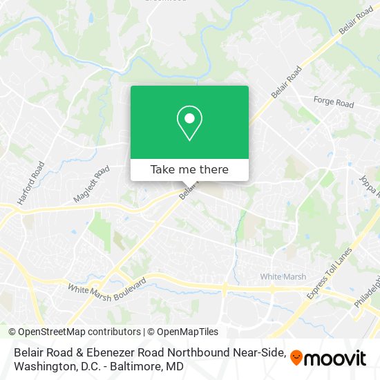 Mapa de Belair Road & Ebenezer Road Northbound Near-Side