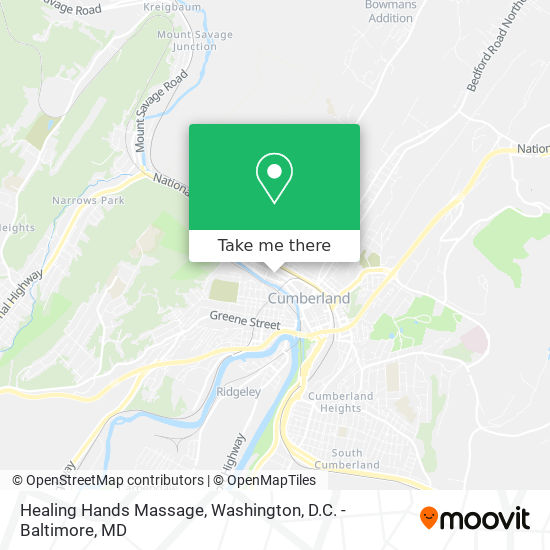 Healing Hands Massage map