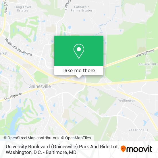 Mapa de University Boulevard (Gainesville) Park And Ride Lot