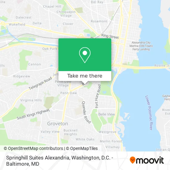 Springhill Suites Alexandria map