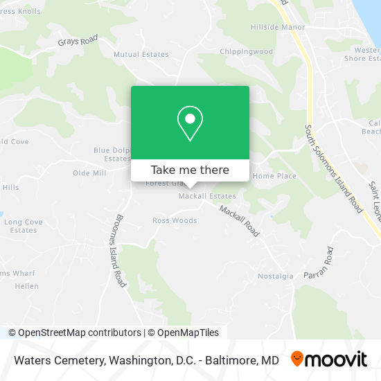 Waters Cemetery map