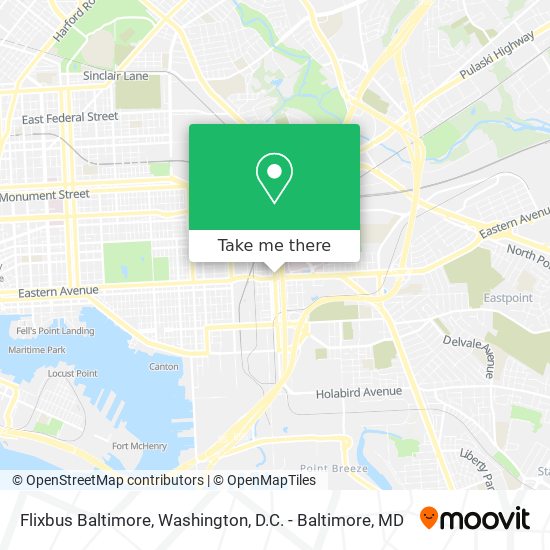 Mapa de Flixbus Baltimore