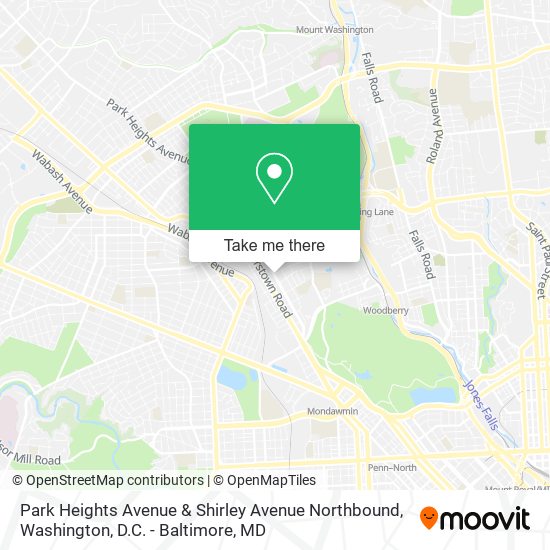 Mapa de Park Heights Avenue & Shirley Avenue Northbound